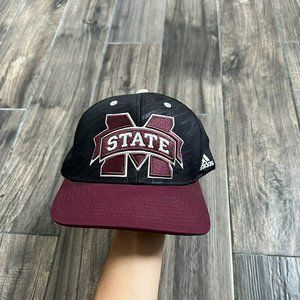 adidas mississippi state black burgandy hat